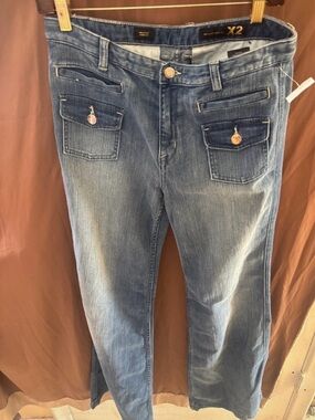 X2 Women's Blue Boot Cut Jeans with Front Flap Pockets
